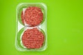 fresh raw minced meat in plastic box Royalty Free Stock Photo