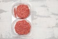 fresh raw minced meat in plastic box Royalty Free Stock Photo