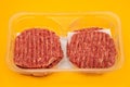 fresh raw minced meat in plastic box Royalty Free Stock Photo