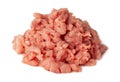 Fresh raw minced meat on white isolated background. Pork and beef minced meat