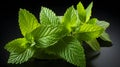 Fresh raw mint leaf or melissa leaves isolated.