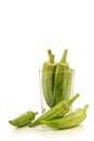 Fresh raw okra pods(Abelmoschus esculentus) Royalty Free Stock Photo