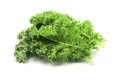 Fresh raw organic green kale leaf heap on white isolated background. Kale is healthy Superfood for diet, have omega 3, protein, Royalty Free Stock Photo