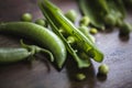 Fresh raw organic green peas Royalty Free Stock Photo