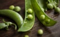 Fresh raw organic green peas Royalty Free Stock Photo