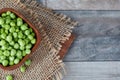 Fresh raw organic green peas Royalty Free Stock Photo