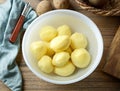 Fresh raw peeled potatoes Royalty Free Stock Photo