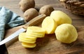 Fresh raw peeled potatoes Royalty Free Stock Photo