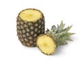 Fresh raw pineapple skin close up on white background Royalty Free Stock Photo