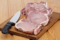 Fresh raw pork on board Royalty Free Stock Photo