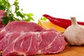 Fresh raw pork on board Royalty Free Stock Photo