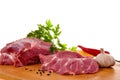 Fresh raw pork on board Royalty Free Stock Photo