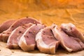 Fresh raw pork chops on a cutting board. Arrangement on the wr Royalty Free Stock Photo