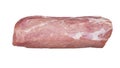 Fresh raw pork meat isolated white background. Meat tenderloin. File contains clipping path