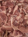 Fresh raw pork meat lies on the market. Royalty Free Stock Photo