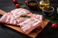 Fresh raw pork ribs