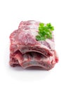 Fresh raw pork ribs isolated on white Royalty Free Stock Photo