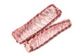 Fresh raw pork ribs. Raw pork ribs. Raw meat, Whole raw pork ribs. Farm and cooking concept. Meat shop. Raw pork meat spare ribs Royalty Free Stock Photo