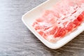 fresh pork sirloin sliced Royalty Free Stock Photo