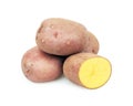 Fresh raw potatoes on white background Royalty Free Stock Photo