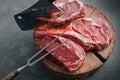 Fresh raw Prime Black Angus beef steaks. Variety of raw beef meat steaks for grilling