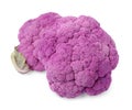 Fresh raw purple cauliflowers on white background