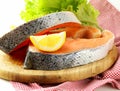 Fresh raw red fish (salmon) Royalty Free Stock Photo