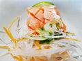 Fresh Raw Salmon Sashimi with Sliced Lime Royalty Free Stock Photo