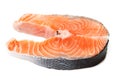 Fresh raw salmon steak slices. Royalty Free Stock Photo