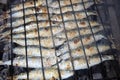 Fresh raw Sardines prepared on the charcoal Grill