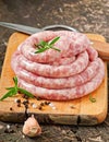 Fresh raw sausage Royalty Free Stock Photo