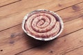 Fresh raw sausage Royalty Free Stock Photo