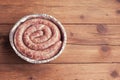 Fresh raw sausage Royalty Free Stock Photo