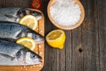 Fresh, raw sea bass Royalty Free Stock Photo