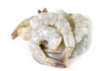 Fresh raw shrimps prawns isolated on white background - Peel shrimp seafood Royalty Free Stock Photo