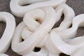 Fresh raw squid rings close up Royalty Free Stock Photo