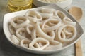 Fresh raw squid rings Royalty Free Stock Photo