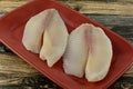 Fresh raw tilapia fish fillets