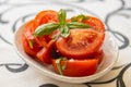 Fresh and raw tomato salad Royalty Free Stock Photo