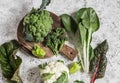 Fresh raw vegetables - broccoli, cauliflower, chard, peppers on a light background Royalty Free Stock Photo