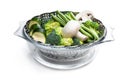 Fresh raw vegetables in steam basket. Ready for cooking Royalty Free Stock Photo