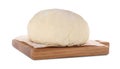 Fresh raw wheat dough on board against white background Royalty Free Stock Photo