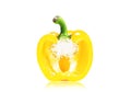 Fresh raw yellow pepper isolated on a white Royalty Free Stock Photo