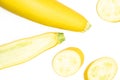 Fresh Raw yellow zucchini isolated on white Royalty Free Stock Photo