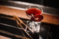 Fresh red alcoholic drink in a cocktail glass Royalty Free Stock Photo