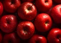 Fresh red apple apples glistering with water droplet