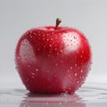 Fresh red apple with dew drops showcasing vibrant natural beauty Royalty Free Stock Photo
