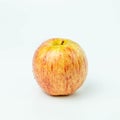 Red apple fruit and water droplets isolated on white background