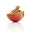 Isolated Apple With Peanut Butter
