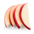Fresh red apple. Slices isolated on white. With clipping path Royalty Free Stock Photo